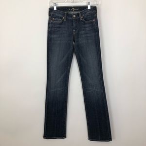 7 for all mankind dark denim straight leg jeans 24